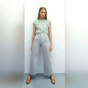 Zara Light Gray Wide-Leg Pants